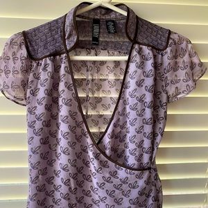 Gorgeous Laundry Shelli Segal Purple Silk Top XS